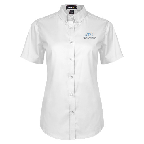  Womens White Twill Button Up Short Sleeve - ATSU School of Osteopathic Arizona Secondary