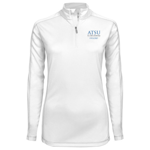 Syntrel Womens White Interlock 1/4 Zip - ATSU Friend Stacked