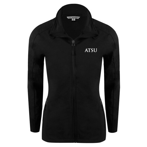  Womens Black Softshell Jacket - ATSU Acronymn Logo