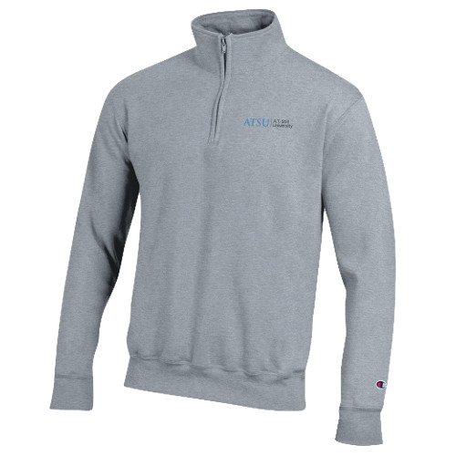  Champion Heather Grey Fleece 1/4 Zip - ATSU Primary Logo