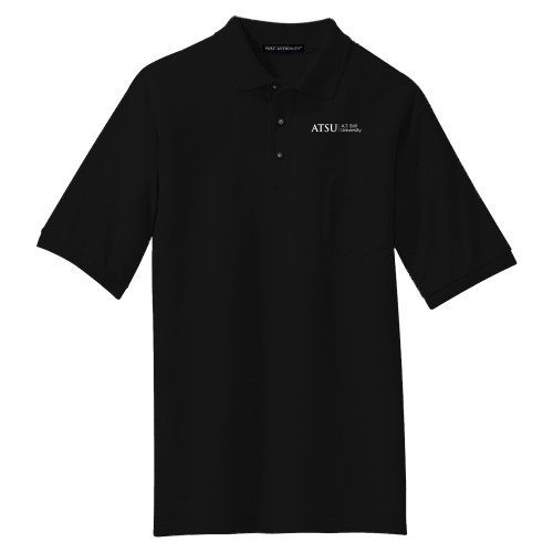  Black Silk Touch Polo w/ Pocket - ATSU Primary Logo