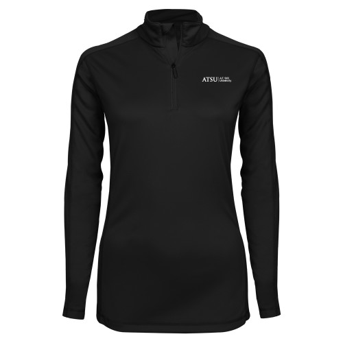  Syntrel Womens Black Interlock 1/4 Zip - ATSU Primary Logo