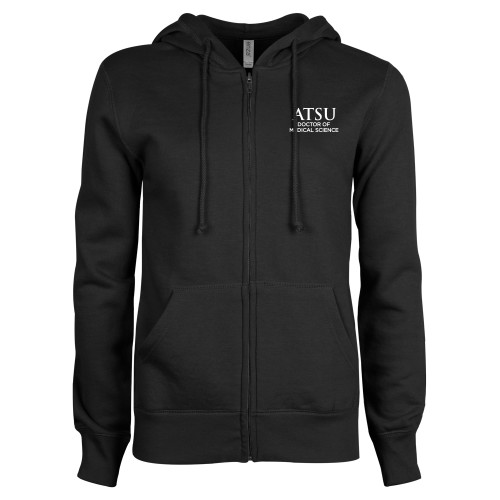  ENZA Womens Black Fleece Full Zip Hoodie - ATSU Doctor of Medical Science