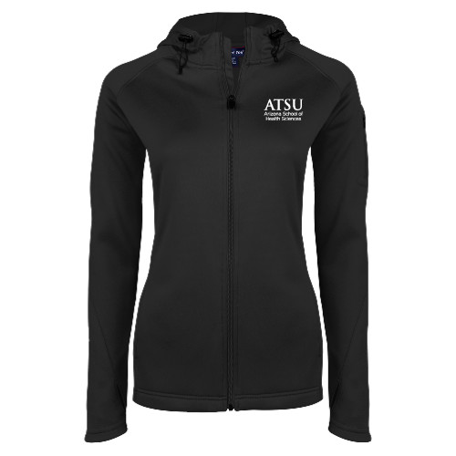  Womens Black Tech Fleece Full Zip Hooded Jacket - ATSU Arizona School Health Secondary