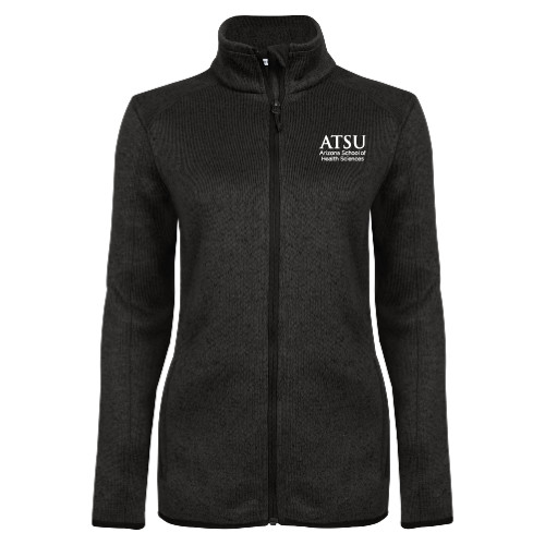  Womens Black Heather Fleece Jacket - ATSU Arizona School Health Secondary