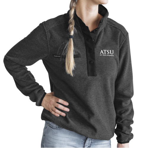  DRI DUCK Womens Charcoal Aspen Fleece Pullover - ATSU Secondary Logo