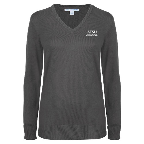  Womens Charcoal Heather VNeck Sweater  - ATSU Arizona School Dentistry Secondary