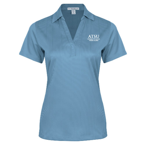  Womens Light Blue Performance Fine Jacquard Polo - ATSU College of Grad Health Secondary