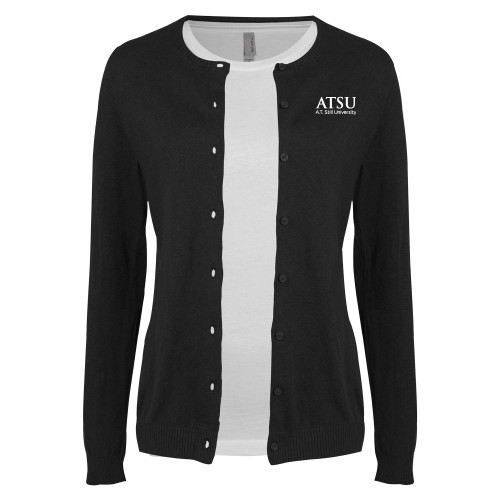  Womens Black Cardigan Sweater - ATSU Secondary Logo