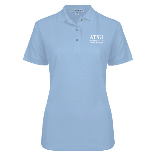  Womens Silk Touch Light Blue Pique Polo - ATSU Arizona School Health Secondary