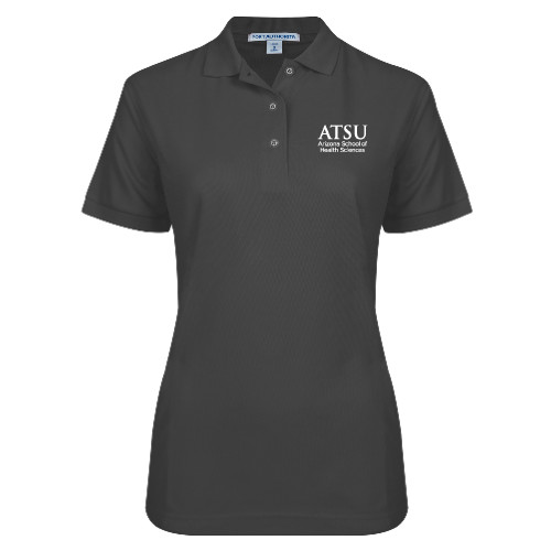  Womens Silk Touch Charcoal Pique Polo - ATSU Arizona School Health Secondary