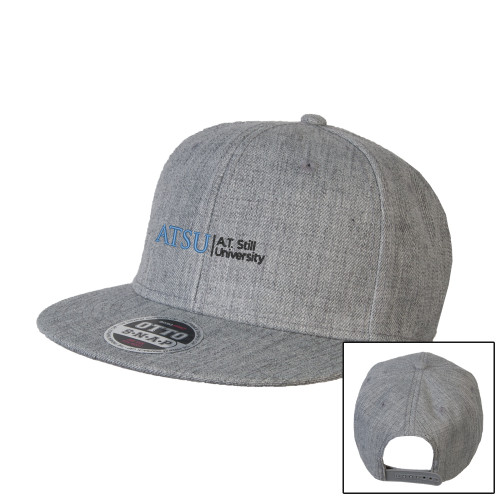 A.T. Still Univ Heather Grey Wool Blend Flat Bill Snapback Hat