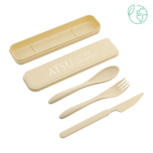 A.T. Still Univ Bamboo Fiber Beige Cutlery Set