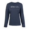 Thumbnail image for  Womens Navy Heather Long Sleeve Hooded Tee