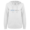 Thumbnail image for  ENZA Womens White V Notch Raw Edge Fleece Hoodie