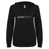 Thumbnail image for  ENZA Womens Black V Notch Raw Edge Fleece Hoodie