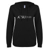 Thumbnail image for  ENZA Womens Black V Notch Raw Edge Fleece Hoodie