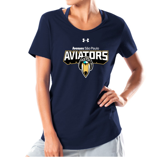 Avenues Under Armour Womens Navy Charged Cotton T