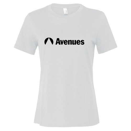 Avenues Bella + Canvas Womens White Relaxed Cotton T Shi