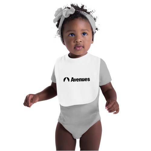 Avenues White Baby Bib