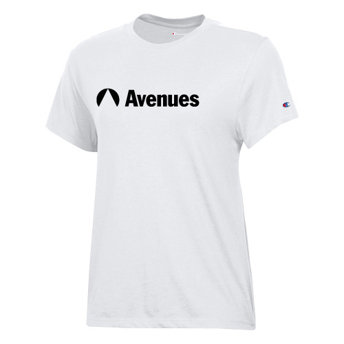 Avenues Champion Womens  White Core Short Sleeve Tee