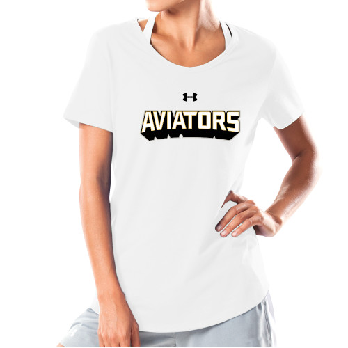 Avenues Under Armour Womens White Charged Cotton T