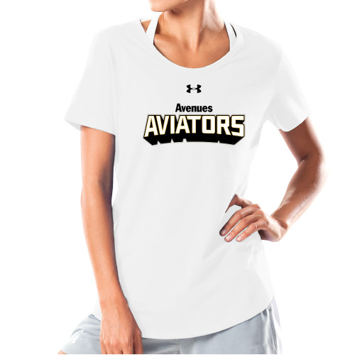 Avenues Under Armour Womens White Charged Cotton T