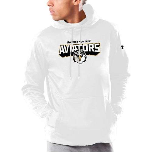  Under Armour White Armour Fleece Hoodie - Avenues Aviators New York