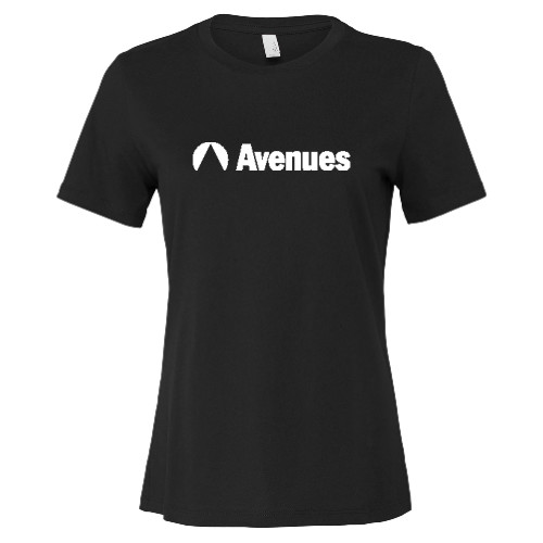 Avenues Bella + Canvas Womens Black Relaxed Cotton T Shi