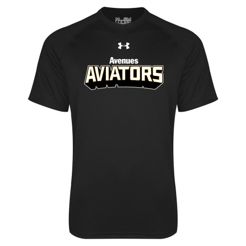  Under Armour Black Tech Tee - UA - Avenues Aviators Stacked