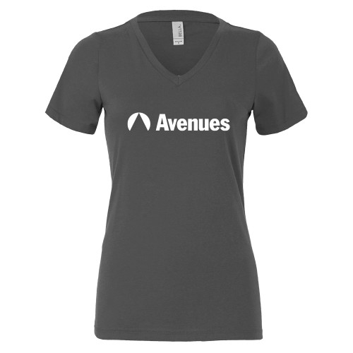 Avenues Bella + Canvas Womens Asphalt V Neck Cotton T Shi