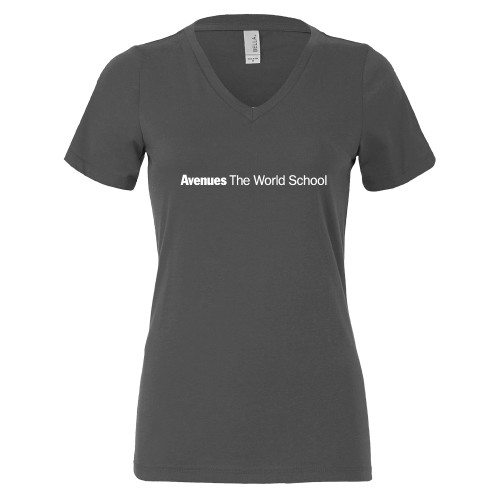 Avenues Bella + Canvas Womens Asphalt V Neck Cotton T Shi