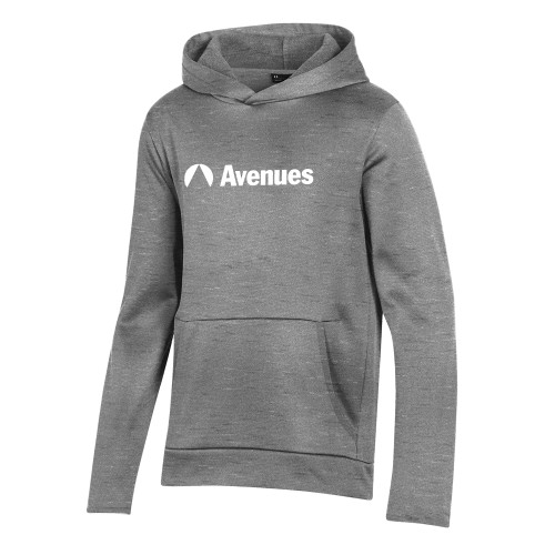  Under Armour Youth Grey Fleece Hoodie - Avenues Primary Mark Flat