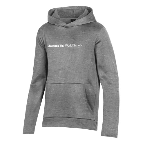  Under Armour Youth Grey Fleece Hoodie - ATWS Wordmark