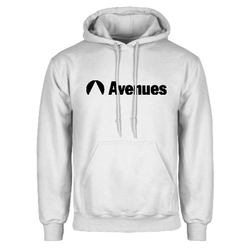  White Fleece Hoodie - Avenues Primary Mark Flat