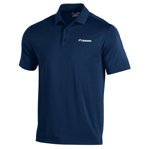  Under Armour Navy T2 Performance Polo - Avenues Primary Mark Flat