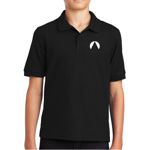  Youth Black Silk Touch Polo - Avenues Global A