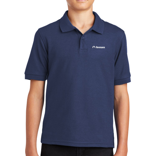 Avenues Youth Navy Silk Touch Polo-XS