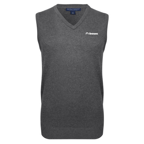  Charcoal VNeck Sweater Vest - Avenues Primary Mark Flat