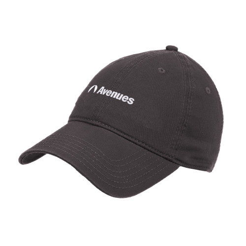  Charcoal Unstructured Adjustable Low Profile Hat - Avenues Primary Mark Flat