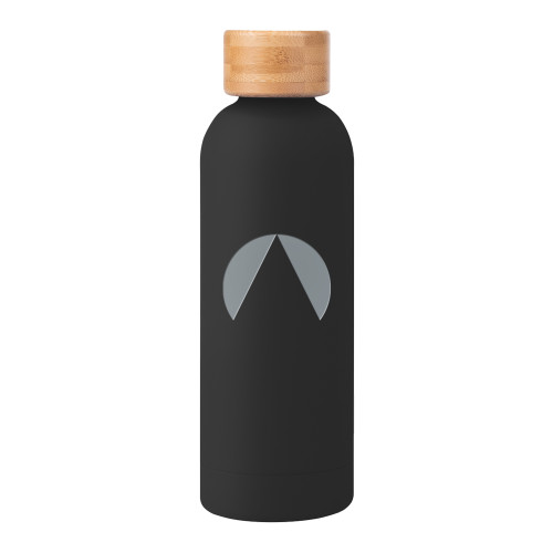 Avenues Blair Black Stainless Steel Bottle w/ Bamboo Lid 17 oz