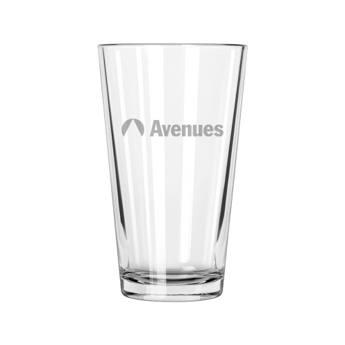  Libbey Pint Glass 16oz - Avenues Primary Mark Flat Engraved