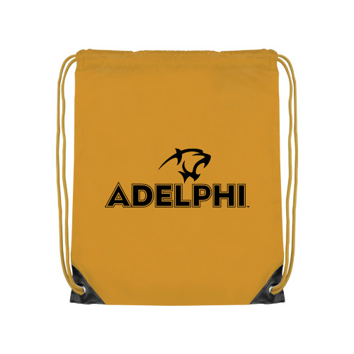  Gold Drawstring Backpack - Adelphi with Panther Head