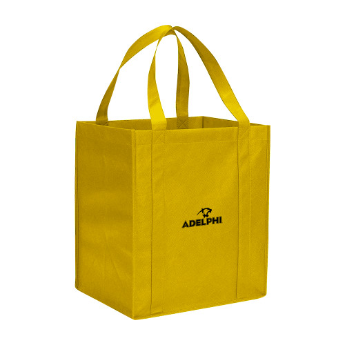  Non Woven Gold Grocery Tote - Adelphi with Panther Head