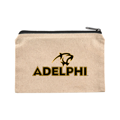  8oz. Natural Cotton Travel Pouch - Adelphi with Panther Head