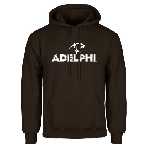  Brown Fleece Hoodie - Adelphi with Panther Head