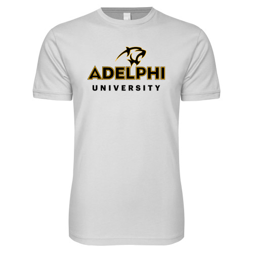  Next Level White SoftStyle T Shirt - Panther Head Adelphi University