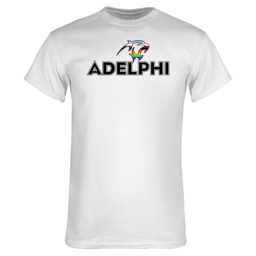  White T Shirt - Adelphi Pride Institutional