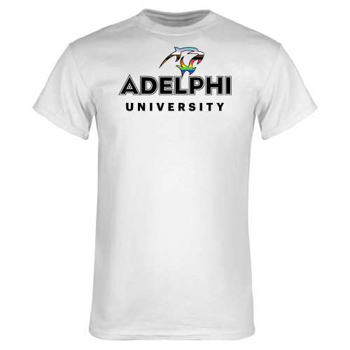  White T Shirt - Adelphi Pride University Institutional