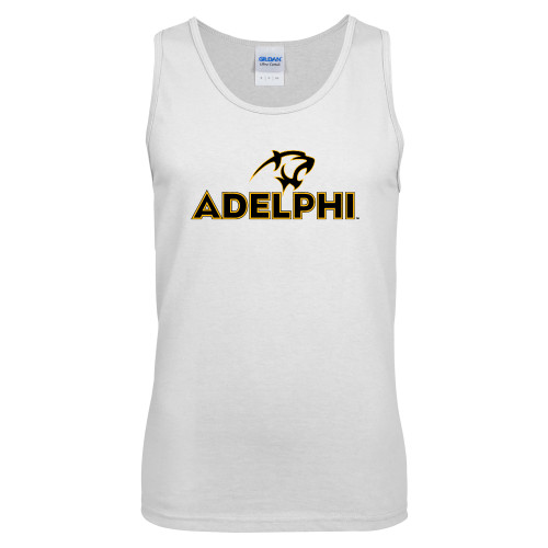  White Tank Top - Adelphi with Panther Head
